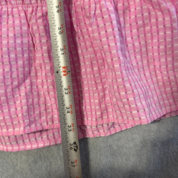 Beachsissi Pink Gingham Ruffle Tiered Smocked Waist Midi Dress Womens L - Picture 7 of 11
